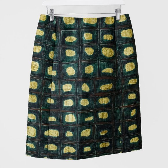 Rochas Green Tile Print Skirt - Picture 1 of 9